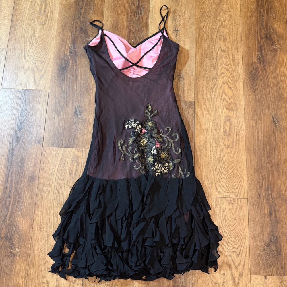 Vintage Y2K 100% Silk Dress Vintage Silk Dress Sue Wong Dress Fairy 20s - Picture 5 of 17